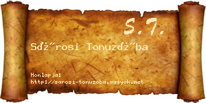 Sárosi Tonuzóba névjegykártya